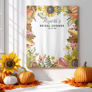 Brautparty Foto Hintergrund Herbst Blätter Pumpkin Wandteppich