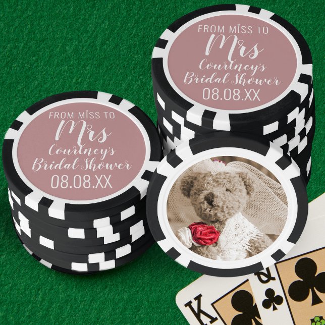 Brautparty Frau Foto Poker Chips (Bridal Shower Poker Party? Need chips? Upload a photo & add your name. Get your poker game face on!)