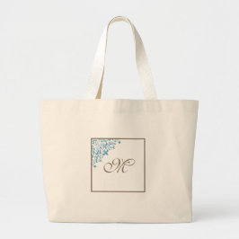 Brautparty French Blue Lilie Monogram Jumbo Stoffbeutel