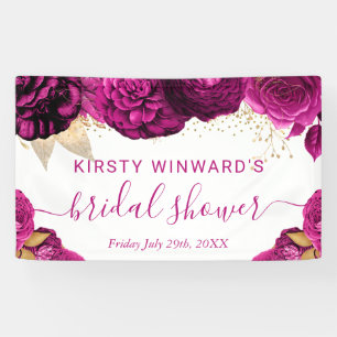 Brautparty für Aquarellfarben, Rosa und Gold-Blume Banner