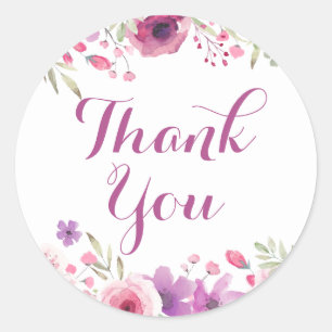 Brautparty für Aquarellfarben Vielen Dank Runder Aufkleber