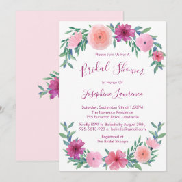 Brautparty für Blume in Rosa Einladung