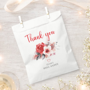 Brautparty für Blume in Rot und Grau Geschenktütchen