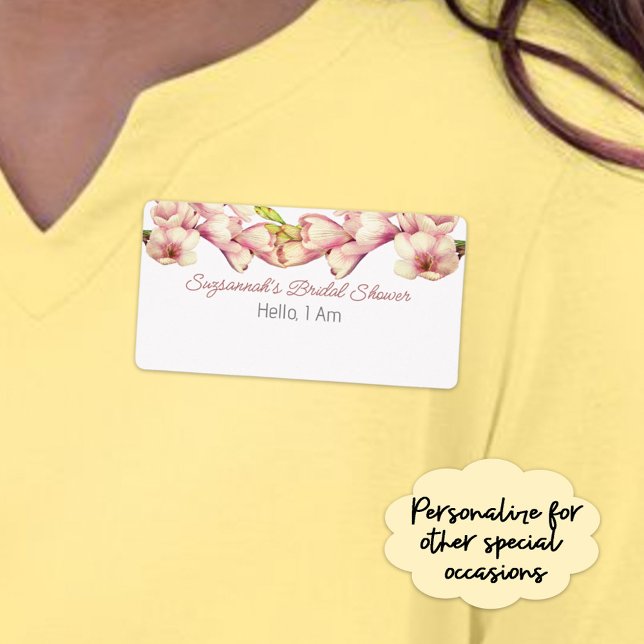 Brautparty für Blumenbezeichnungen (Give a name to your guests with a beautiful floral paper label sticker name tag.)