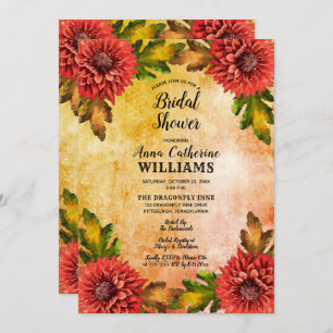 Brautparty für Blumenflora im Herbst Einladung