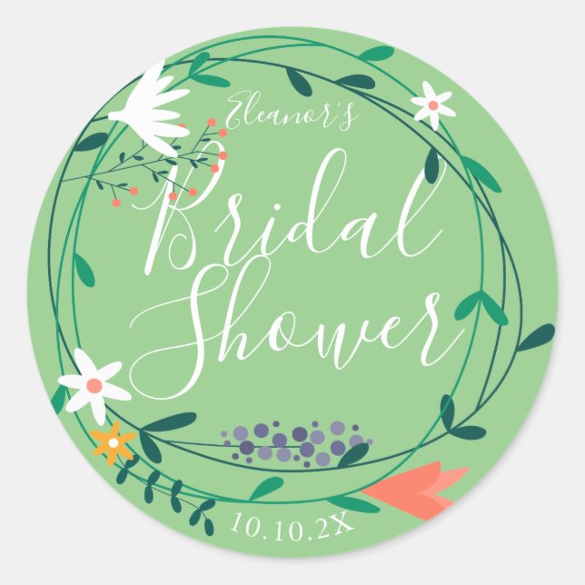 Brautparty für Blumengarten Runder Aufkleber (Vorderseite)