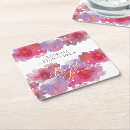 Brautparty für Blumenmuster Teller Rechteckiger Pappuntersetzer