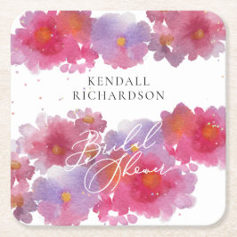 Brautparty für Blumenmuster Teller Rechteckiger Pappuntersetzer