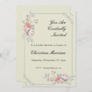 Brautparty für Blumenrahmen Einladung