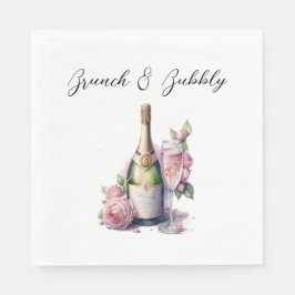 Brautparty für Brunch und Bubbly Champagner Serviette