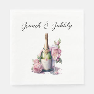 Brautparty für Brunch und Bubbly Champagner Serviette