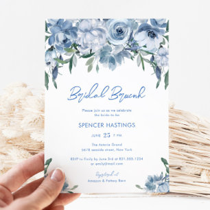 Brautparty für das blaue Blumengebäck Einladung