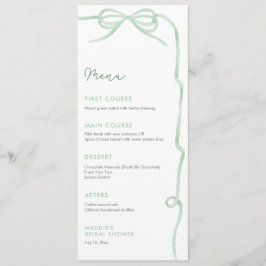 Brautparty für das grüne Watercolor Sage Menükarte