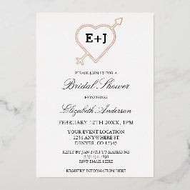 Brautparty für das Herz und den Pfeil Folieneinladung