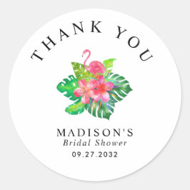 Brautparty für das tropische Flora-Paradies Runder Aufkleber