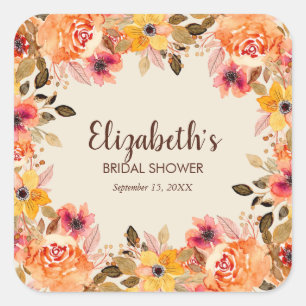 Brautparty für die Blume im Herbst Quadratischer Aufkleber