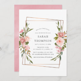 Brautparty für die geometrische Rose von Wasserfar Einladung