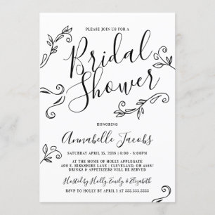 Brautparty für handgeschriebene Blätter Einladung