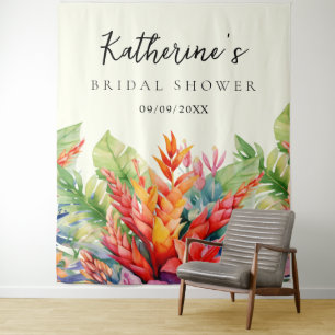 Brautparty für hawaiianische tropische Blume Wandteppich