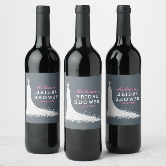 Brautparty für Hochzeitskleidung Weinetikett (Flaschen)
