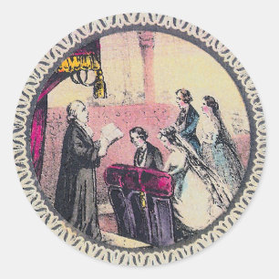 Brautparty für Hochzeitsticker Vintag Runder Aufkleber