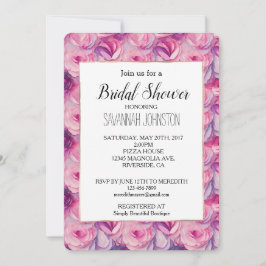 Brautparty für hübsche rosa Blume Einladung