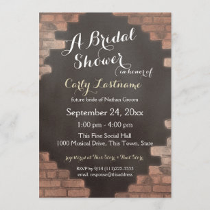 Brautparty für Industriebiegel und Schiefer Einladung