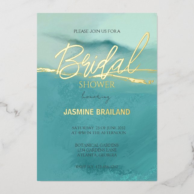 Brautparty für künstlerische Abstrakte Landschaft  Folieneinladung (Vorderseite)