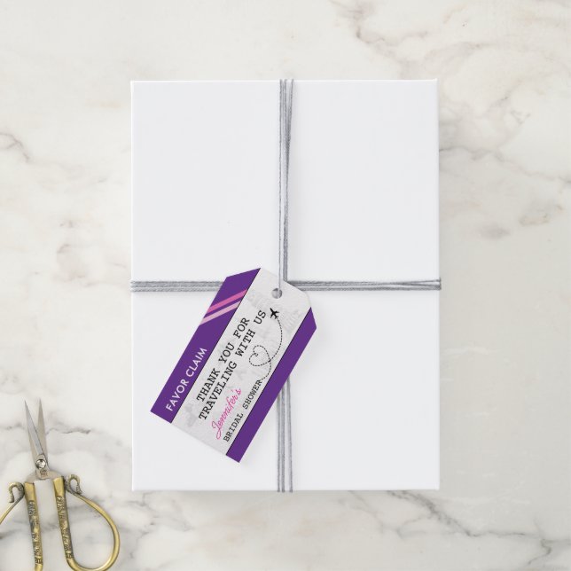 Brautparty für lila Bevorzugung Geschenkanhänger (Mit Garn)