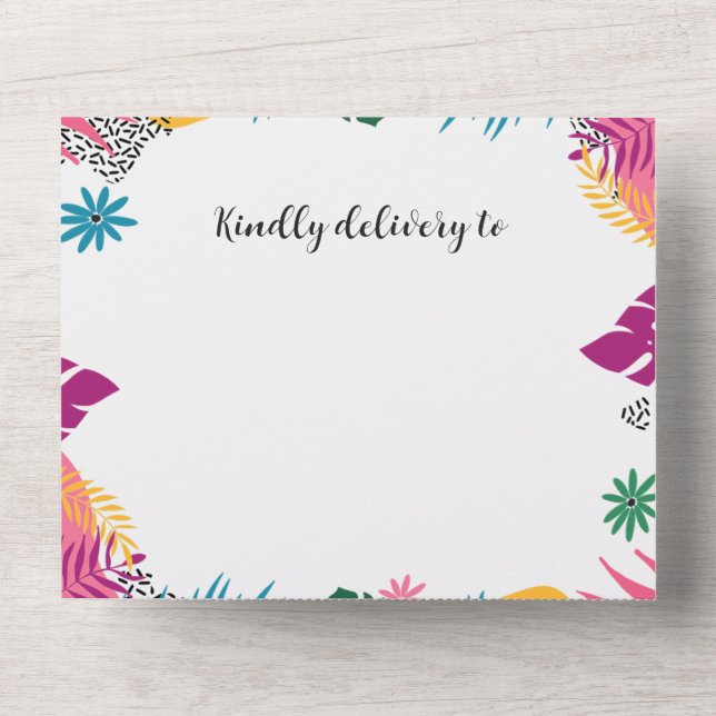 Brautparty für mehrfarbige Blätter All In One Einladung (Vorderseite)