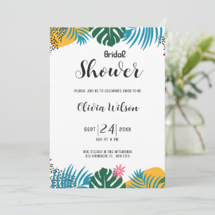 Brautparty für mehrfarbige Blätter Einladung