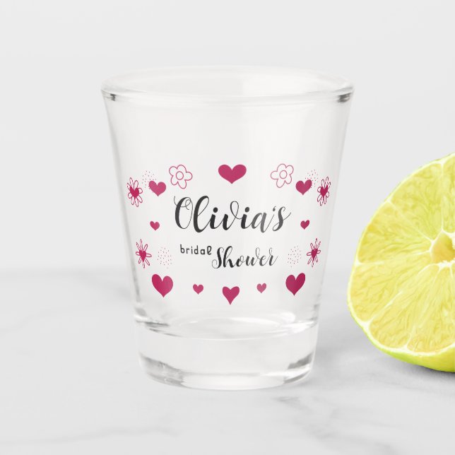 Brautparty für mehrfarbige Blätter Schnapsglas (Vorderseite)