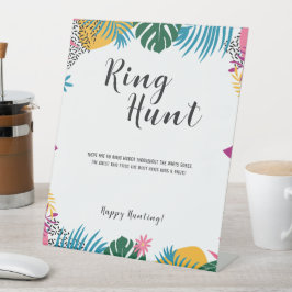 Brautparty für mehrfarbige Blätter Sockelschild