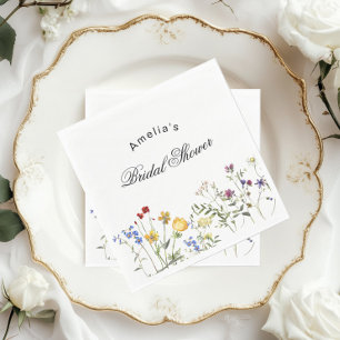 Brautparty für Minimalistische Wildblume Serviette