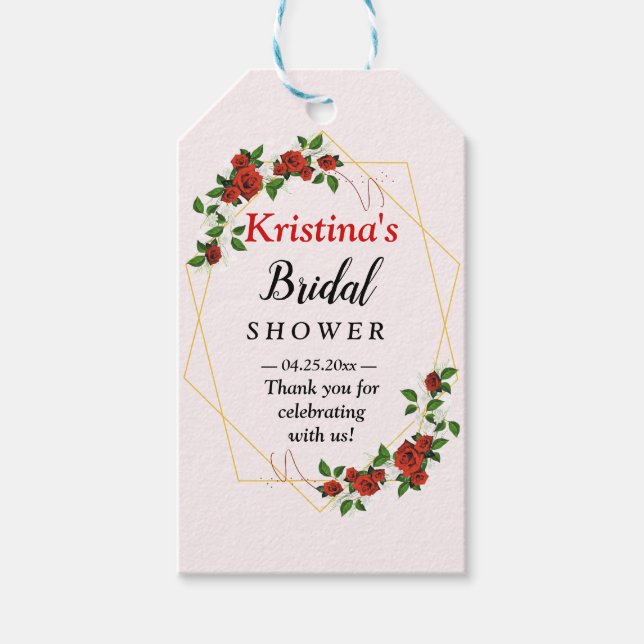 Brautparty für moderne Goldrahmen Geschenkanhänger (Vorderseite)