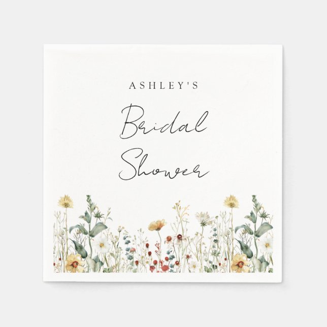 Brautparty für Sommerfeld-Wildblume Serviette (Vorderseite)