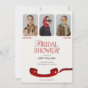 Brautparty für Vintage Foto-Collage Einladung