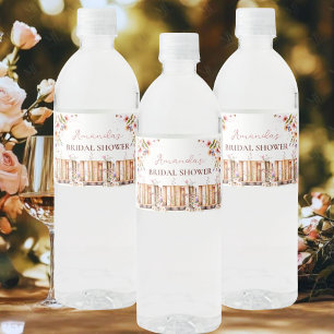 Brautparty für Vintage Wildblumen Wasserflaschenetikett