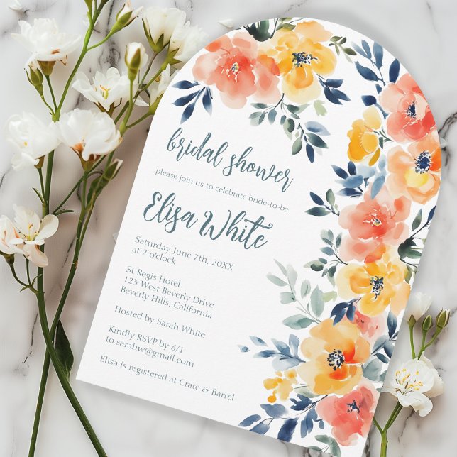 Brautparty für Wasserfarben CUSTOM Einladung (Watercolor Floral Bridal Shower CUSTOM Arch Invitation
)