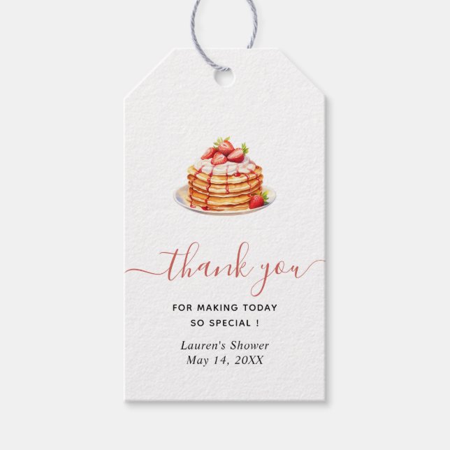 Brautparty für Wasserfarben Pancakes Brunch Vielen Geschenkanhänger (Vorderseite)