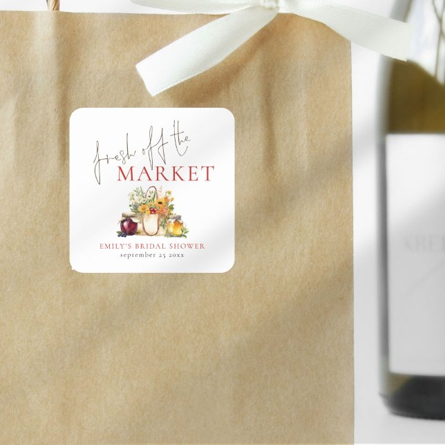 Brautparty für Wasserfarben vom Markt Quadratischer Aufkleber (Von Creator hochgeladen)