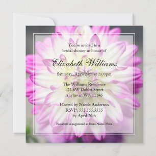 Brautparty Fuschia Pink und White Dahlia Einladung