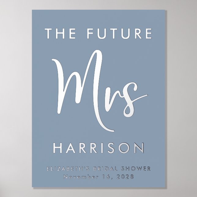 Brautparty Future Frau Dusty Blue Foliendrucke (Vorderseite)