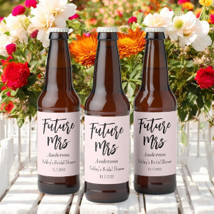 Brautparty Future Mrs. Blush Pink Bierflaschenetikett