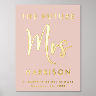 Brautparty Future Mrs. Blush Pink Foliendrucke