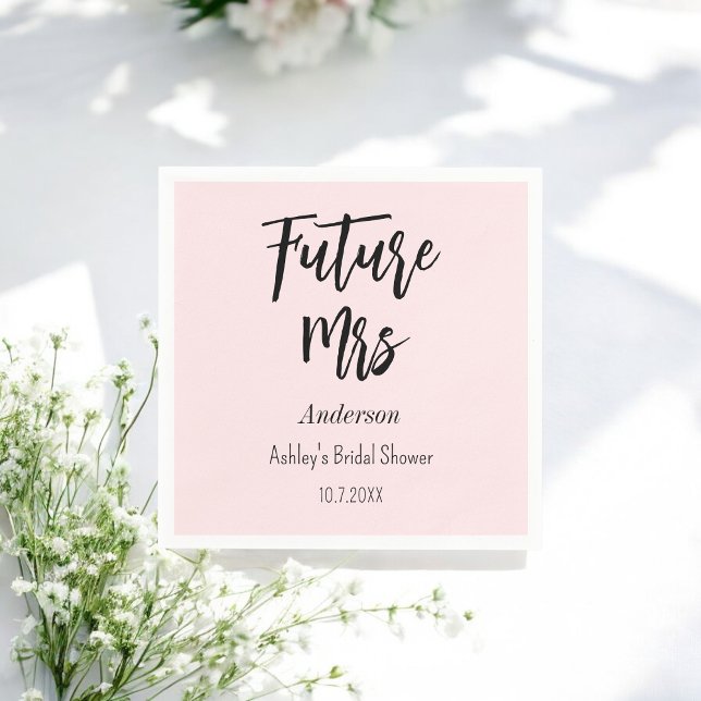 Brautparty Future Mrs. Blush Pink Serviette (Von Creator hochgeladen)
