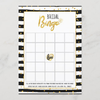 Brautparty Game Bingo| Gold Confetti Einladung