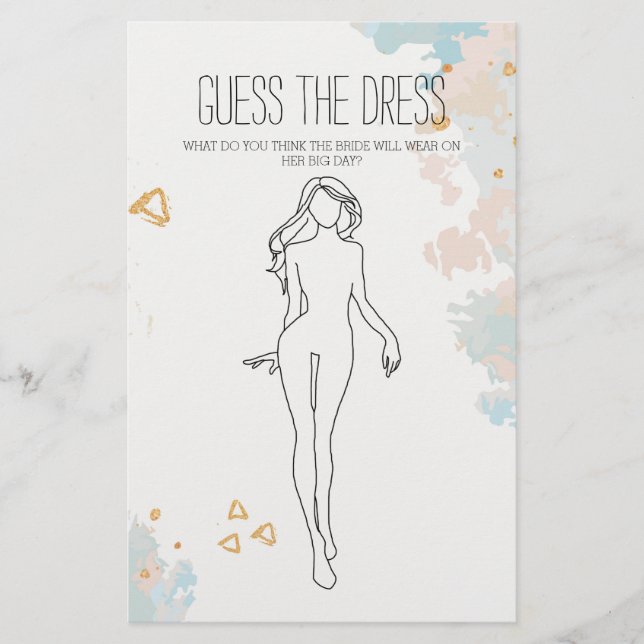 Brautparty Game Blue Coral Ratet das Kleid Flyer (Vorne)
