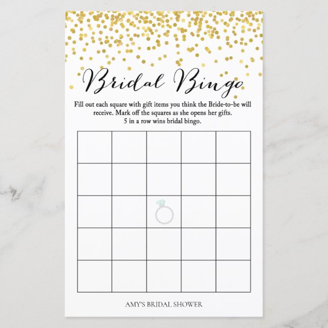 Brautparty Game - Bridal Bingo (Vorderseite)