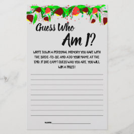 Brautparty Game Card Guess Wer bin ich? Flyer